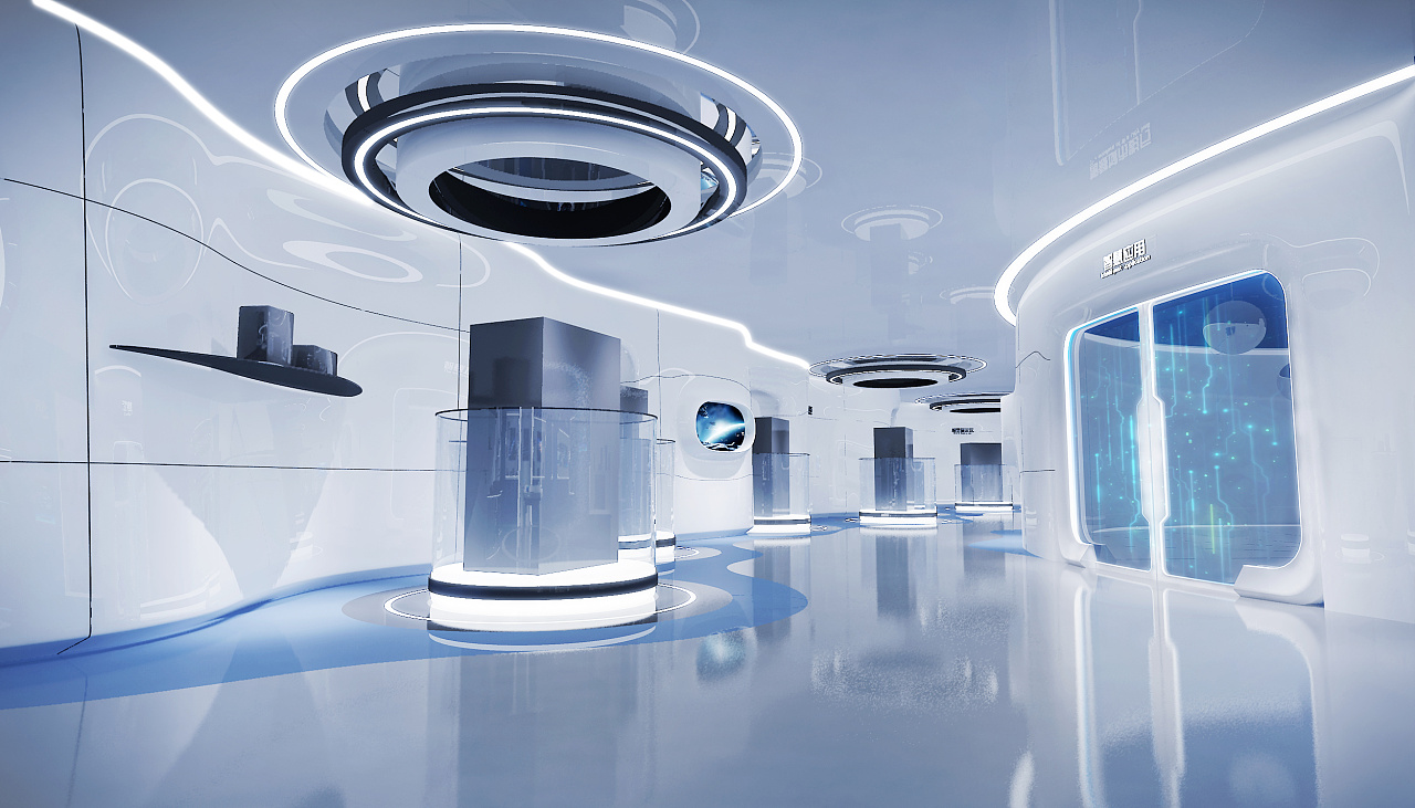 连通性和渗透，展馆展示设计丰富空间组合的层次性变化